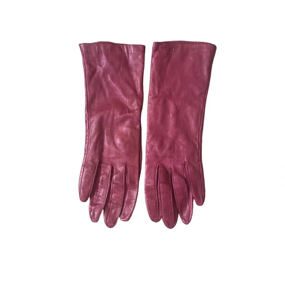 Nordstrom Maroon Vintage Classic Gloves 7